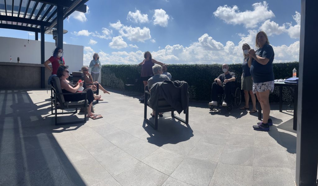 Gathering on the deck