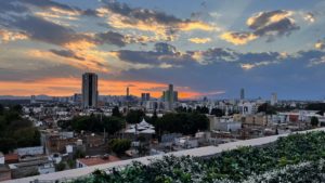 View from the roof deck at sunset