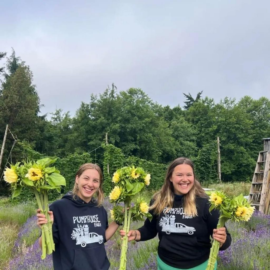 Kira and Rosie on the farm